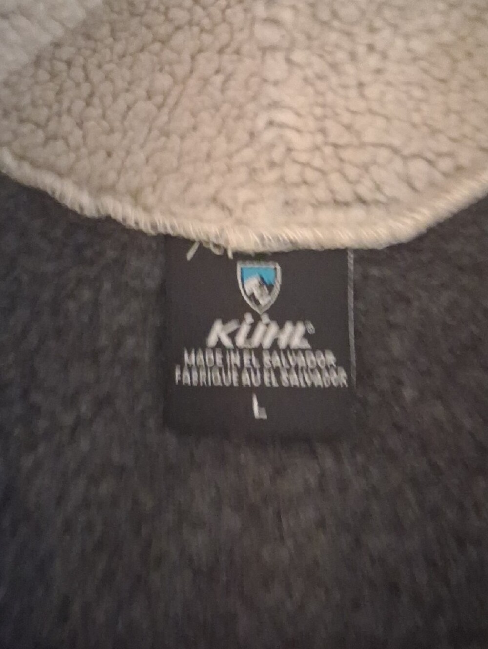Women's Kuhl Gray Mock Crewneck Fleece-Lined Alpaca Pollover.  (L) - Picture 5 of 10